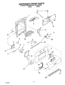 12 - Dispenser And Front Parts parts for Kitchenaid Refrigerator KSSO36QMB00 from AppliancePartsPros.com