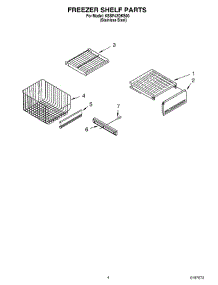 03 - Freezer Shelf parts for Kitchenaid Refrigerator KSSP42QKS00 from AppliancePartsPros.com