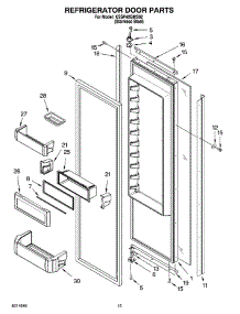 10 - Refrigerator Door Parts parts for Kitchenaid Refrigerator KSSP42QMS02 from AppliancePartsPros.com