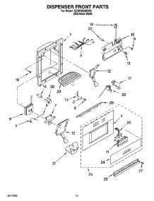 12 - Dispenser And Front Parts parts for Kitchenaid Refrigerator KSSP42QMS02 from AppliancePartsPros.com