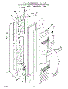 12 - Freezer Door parts for Kitchenaid Refrigerator KSSP42QFW05 from AppliancePartsPros.com