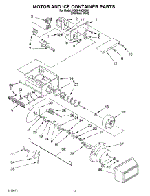 09 - Motor And Ice Container parts for Kitchenaid Refrigerator KSSP48QKS01 from AppliancePartsPros.com