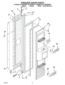 11 - Freezer Door parts for Kitchenaid Refrigerator KSSS36QKW01 from AppliancePartsPros.com