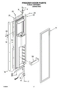 11 - Freezer Door Parts parts for Kitchenaid Refrigerator KSSP42QMS01 from AppliancePartsPros.com