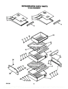 Refrigerator Shelf parts for Kitchenaid Refrigerator KSSS36MWX01 from AppliancePartsPros.com