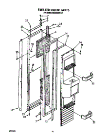 Freezer Door parts for Kitchenaid Refrigerator KSSS36MWX01 from AppliancePartsPros.com
