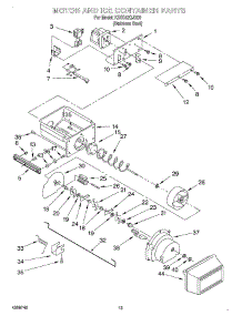 10 - Motor And Ice Container parts for Kitchenaid Refrigerator KSSS42QJX00 from AppliancePartsPros.com