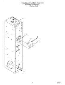 03 - Freezer Liner parts for Kitchenaid Refrigerator KSSS48FJX00 from AppliancePartsPros.com