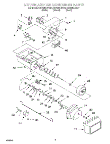 05 - Motor And Ice Container parts for Kitchenaid Refrigerator KSFS25FJWH01 from AppliancePartsPros.com