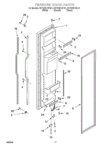 07 - Freezer Door parts for Kitchenaid Refrigerator KSFS25FJWH01 from AppliancePartsPros.com