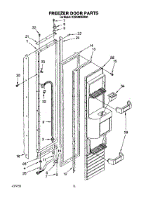 08 - Freezer Door parts for Kitchenaid Refrigerator KSSS48DBW00 from AppliancePartsPros.com