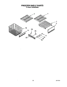 15 - Freezer Shelf parts for Kitchenaid Refrigerator KSSS48DBW00 from AppliancePartsPros.com