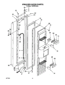11 - Freezer Door parts for Kitchenaid Refrigerator KSSS36DAW04 from AppliancePartsPros.com