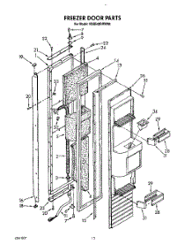 11 - Freezer Door parts for Kitchenaid Refrigerator KSSS42DWW00 from AppliancePartsPros.com