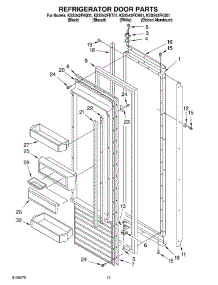09 - Refrigerator Door parts for Kitchenaid Refrigerator KSSS42FKX01 from AppliancePartsPros.com