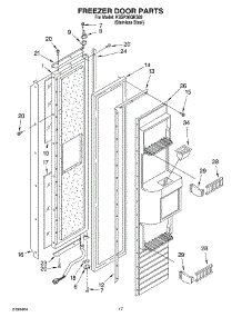 11 - Freezer Door Parts parts for Kitchenaid Refrigerator KSSP36QKS02 from AppliancePartsPros.com