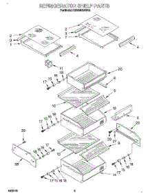 06 - Refrigerator Shelf parts for Kitchenaid Refrigerator KSSS48DAW03 from AppliancePartsPros.com