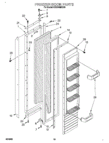 08 - Freezer Door parts for Kitchenaid Refrigerator KSSS48MBX01 from AppliancePartsPros.com