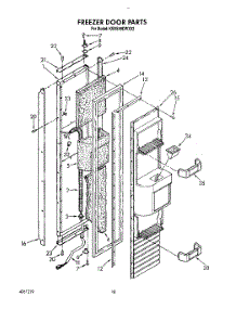 12 - Freezer Door parts for Kitchenaid Refrigerator KSSS48DWX02 from AppliancePartsPros.com