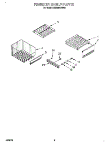 07 - Freezer Shelf parts for Kitchenaid Refrigerator KSSS36DAW05 from AppliancePartsPros.com