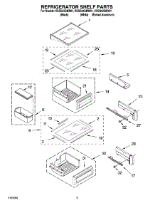 07 - Refrigerator Shelf Parts parts for Kitchenaid Refrigerator KSSS42QMB01 from AppliancePartsPros.com