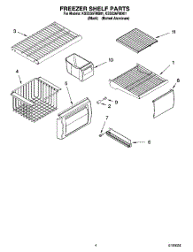 03 - Freezer Shelf Parts parts for Kitchenaid Refrigerator KSSS36FMB01 from AppliancePartsPros.com