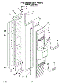 11 - Freezer Door Parts parts for Kitchenaid Refrigerator KSSP42QKS02 from AppliancePartsPros.com
