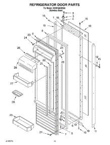 10 - Refrigerator Door parts for Kitchenaid Refrigerator KSSP48QKS00 from AppliancePartsPros.com