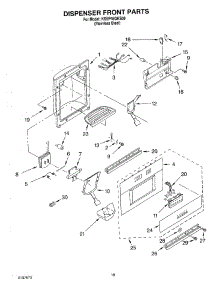 12 - Dispenser Front parts for Kitchenaid Refrigerator KSSP48QKS00 from AppliancePartsPros.com