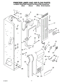 08 - Freezer Liner And Air Flow parts for Kitchenaid Refrigerator KSSS42FKT00 from AppliancePartsPros.com