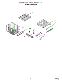 06 - Freezer Shelf parts for Kitchenaid Refrigerator KSSS36DAX05 from AppliancePartsPros.com