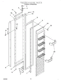 11 - Freezer Door parts for Kitchenaid Refrigerator KSSS42MDX05 from AppliancePartsPros.com