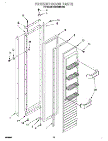 11 - Freezer Door parts for Kitchenaid Refrigerator KSSS48MDX00 from AppliancePartsPros.com