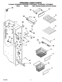 04 - Freezer Liner Parts parts for Kitchenaid Refrigerator KSCS25INWH01 from AppliancePartsPros.com