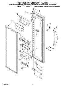 06 - Refrigerator Door Parts parts for Kitchenaid Refrigerator KSCS25INWH01 from AppliancePartsPros.com