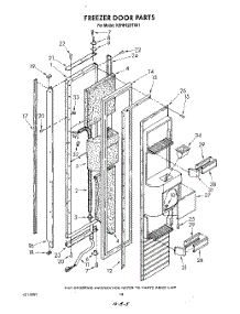 12 - Freezer Door parts for Kitchenaid Refrigerator KSRF42DTX01 from AppliancePartsPros.com