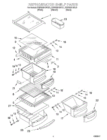 03 - Refrigerator Shelf parts for Kitchenaid Refrigerator KSBS25FJBT01 from AppliancePartsPros.com