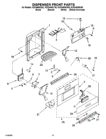 12 - Dispenser And Front Parts parts for Kitchenaid Refrigerator KSSS48QKT02 from AppliancePartsPros.com