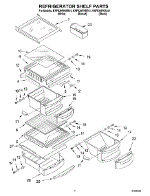 03 - Refrigerator Shelf parts for Kitchenaid Refrigerator KSFS25FKBT01 from AppliancePartsPros.com