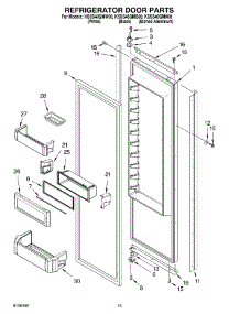 10 - Refrigerator Door Parts parts for Kitchenaid Refrigerator KSSS48QMB00 from AppliancePartsPros.com