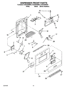 12 - Dispenser And Front Parts parts for Kitchenaid Refrigerator KSSS48QMX02 from AppliancePartsPros.com
