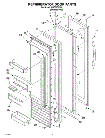10 - Refrigerator Door Parts parts for Kitchenaid Refrigerator KSSC36QKS02 from AppliancePartsPros.com