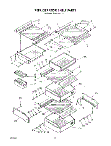 08 - Refrigerator Shelf parts for Kitchenaid Refrigerator KSRF36DTX03 from AppliancePartsPros.com