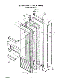 10 - Refrigerator Door, Lit / Optional parts for Kitchenaid Refrigerator KSRF36DTX03 from AppliancePartsPros.com