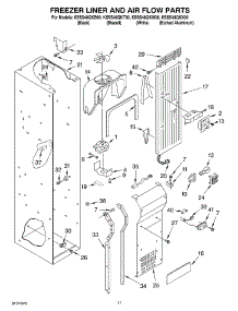 08 - Freezer Liner And Air Flow parts for Kitchenaid Refrigerator KSSS48QKB00 from AppliancePartsPros.com