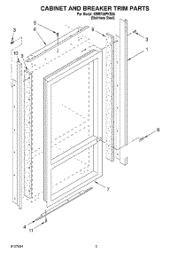 02 - Cabinet And Breaker Trim parts for Kitchenaid Refrigerator KBRP36FKS00 from AppliancePartsPros.com