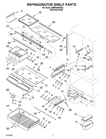 05 - Refrigerator Shelf parts for Kitchenaid Refrigerator KBRP36FKS00 from AppliancePartsPros.com