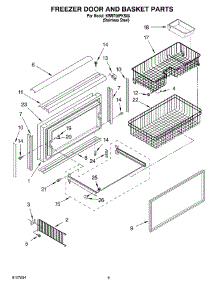 06 - Freezer Door And Basket parts for Kitchenaid Refrigerator KBRP36FKS00 from AppliancePartsPros.com