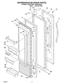 09 - Refrigerator Door parts for Kitchenaid Refrigerator KSSC42FKB01 from AppliancePartsPros.com