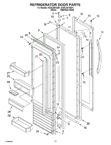 09 - Refrigerator Door parts for Kitchenaid Refrigerator KSSC36FKS01 from AppliancePartsPros.com